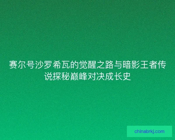 赛尔号沙罗希瓦的觉醒之路与暗影王者传说探秘巅峰对决成长史
